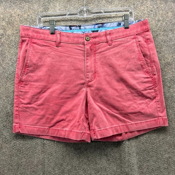 Tommy Bahama Shorts Mens 34 Pink Chino Flat Front Canvas Cotton Golf Salmon - Picture 1 of 10
